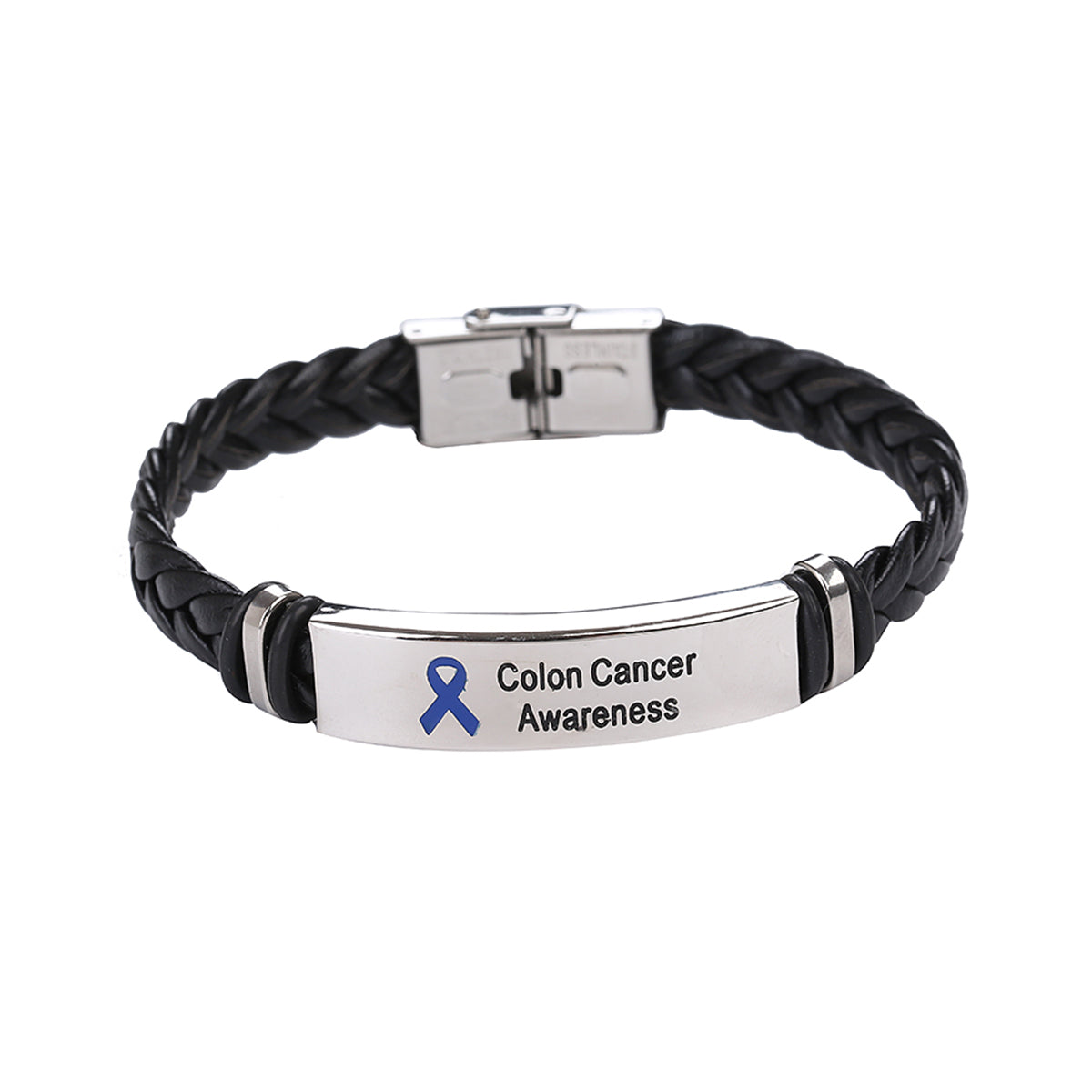 Colon Cancer Leather Awareness Bracelet