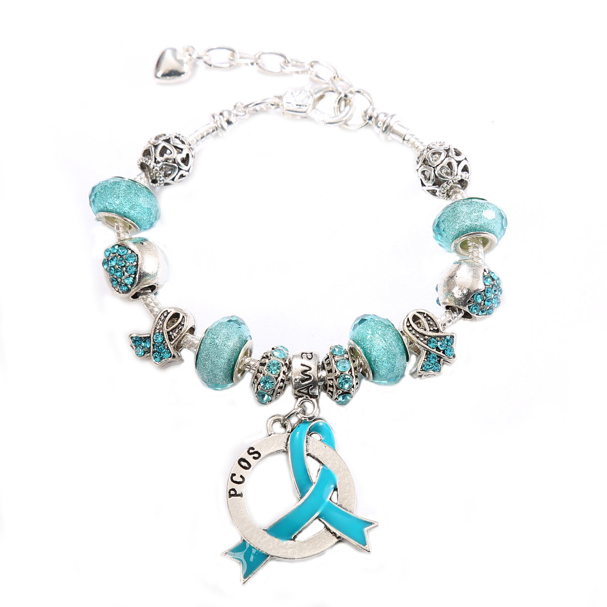 PCOS Awareness Luxury Charm Bracelet