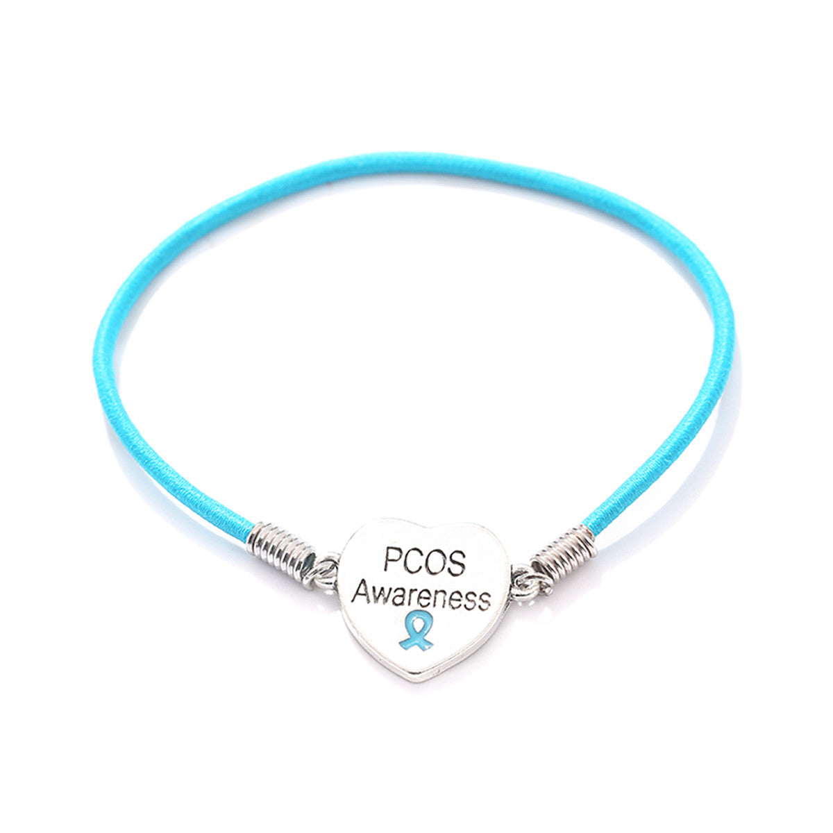 PCOS Awareness Heart Stretch Bracelet