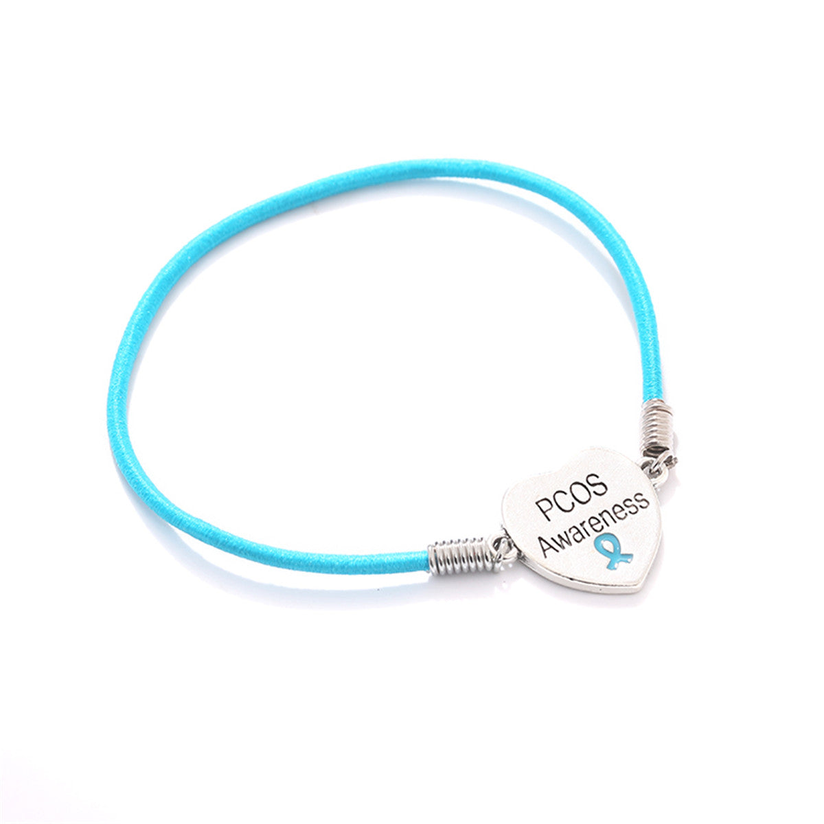 PCOS Awareness Heart Stretch Bracelet