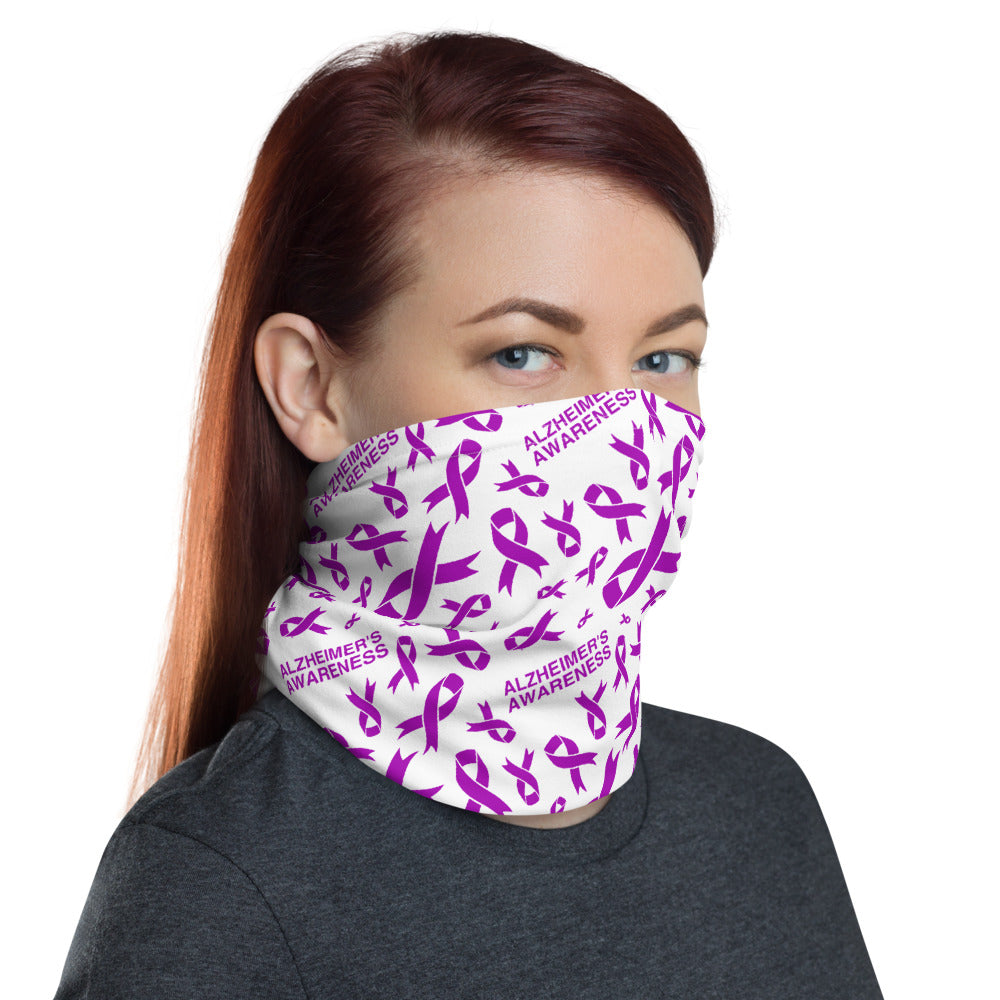 Alzheimer’s Awareness Ribbon Pattern Face Mask / Neck Gaiter