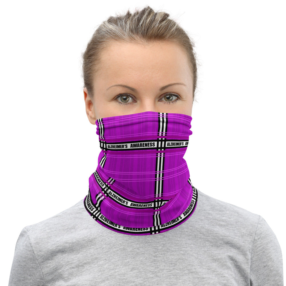 Alzheimer’s Awareness Tartan Pattern Face Mask / Neck Gaiter