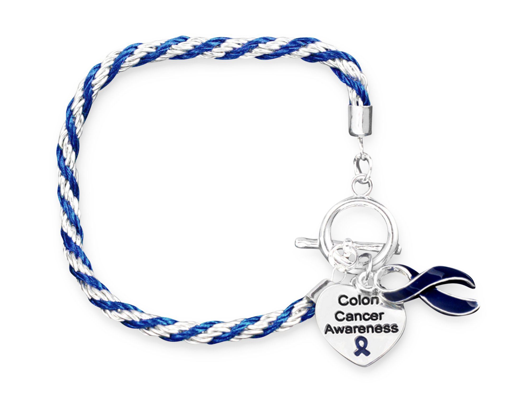 Colon Cancer Heart Charm Bracelet