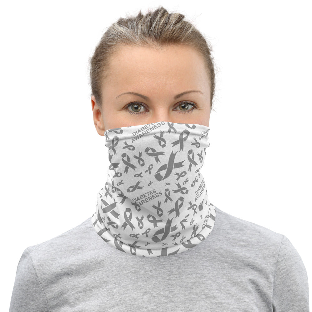 Diabetes Awareness Ribbon Pattern Face Mask / Neck Gaiter