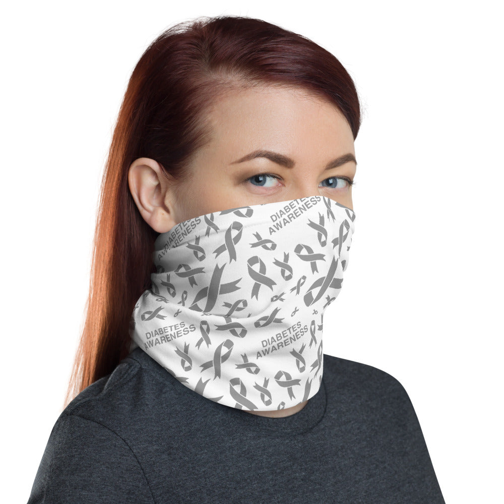 Diabetes Awareness Ribbon Pattern Face Mask / Neck Gaiter