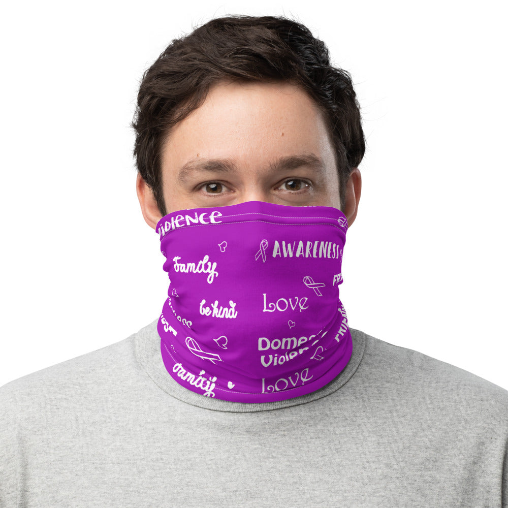 Domestic Violence Awareness Love and Be Kind Word Pattern Face Mask / Neck Gaiter