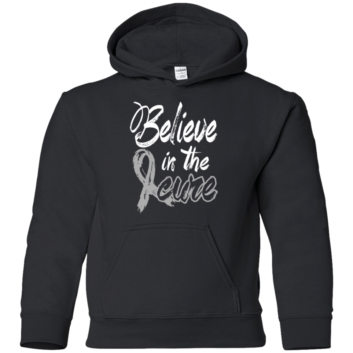 Believe in the cure – Brain Cancer Awareness Kids Hoodie