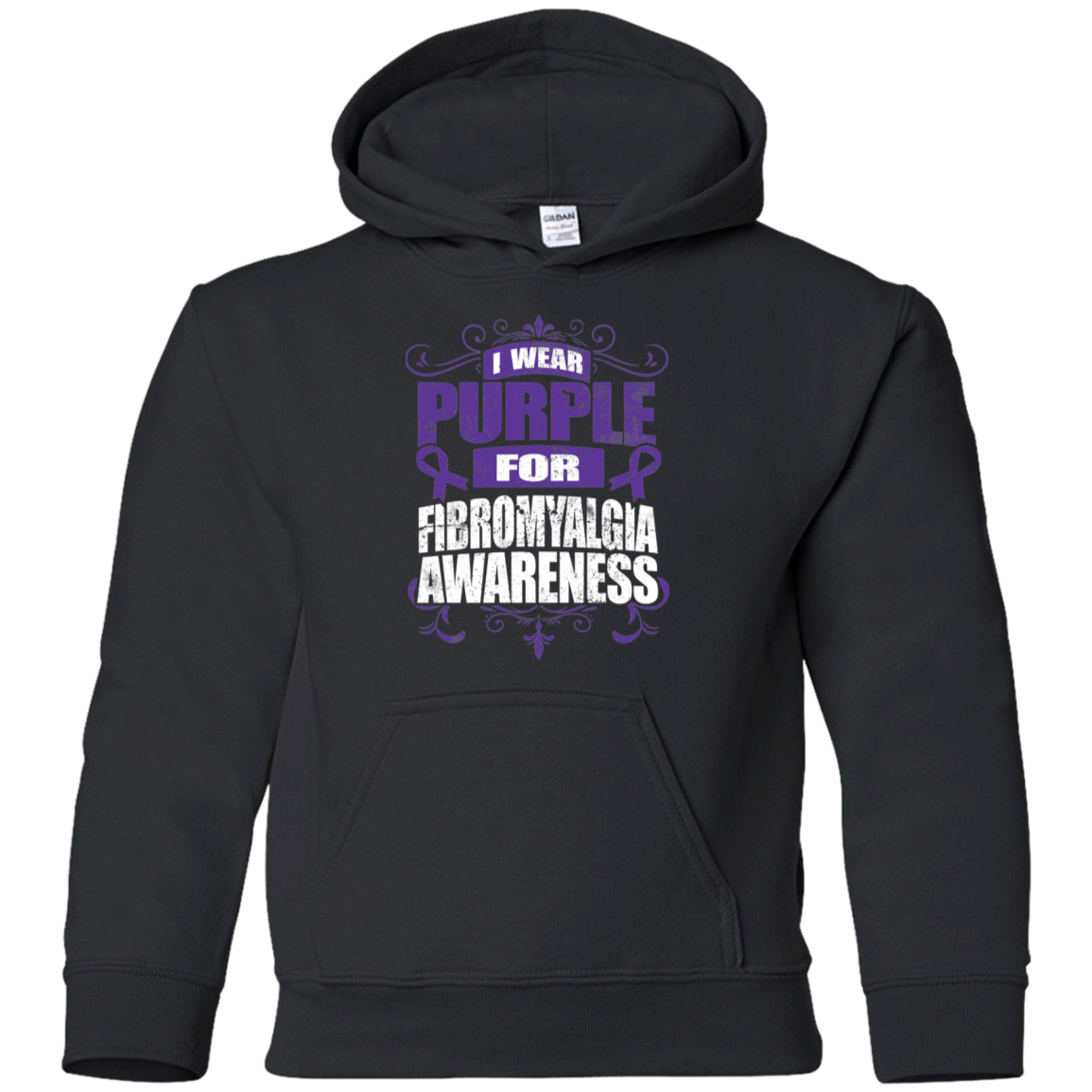 I Wear Purple for Fibromyalgia Awareness! KIDS Hoodie