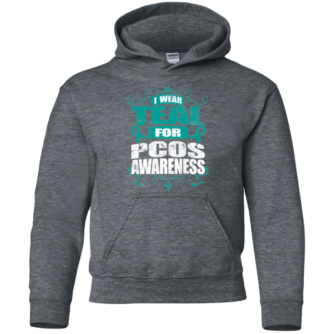 I Wear Teal for PCOS Awareness! KIDS Hoodie