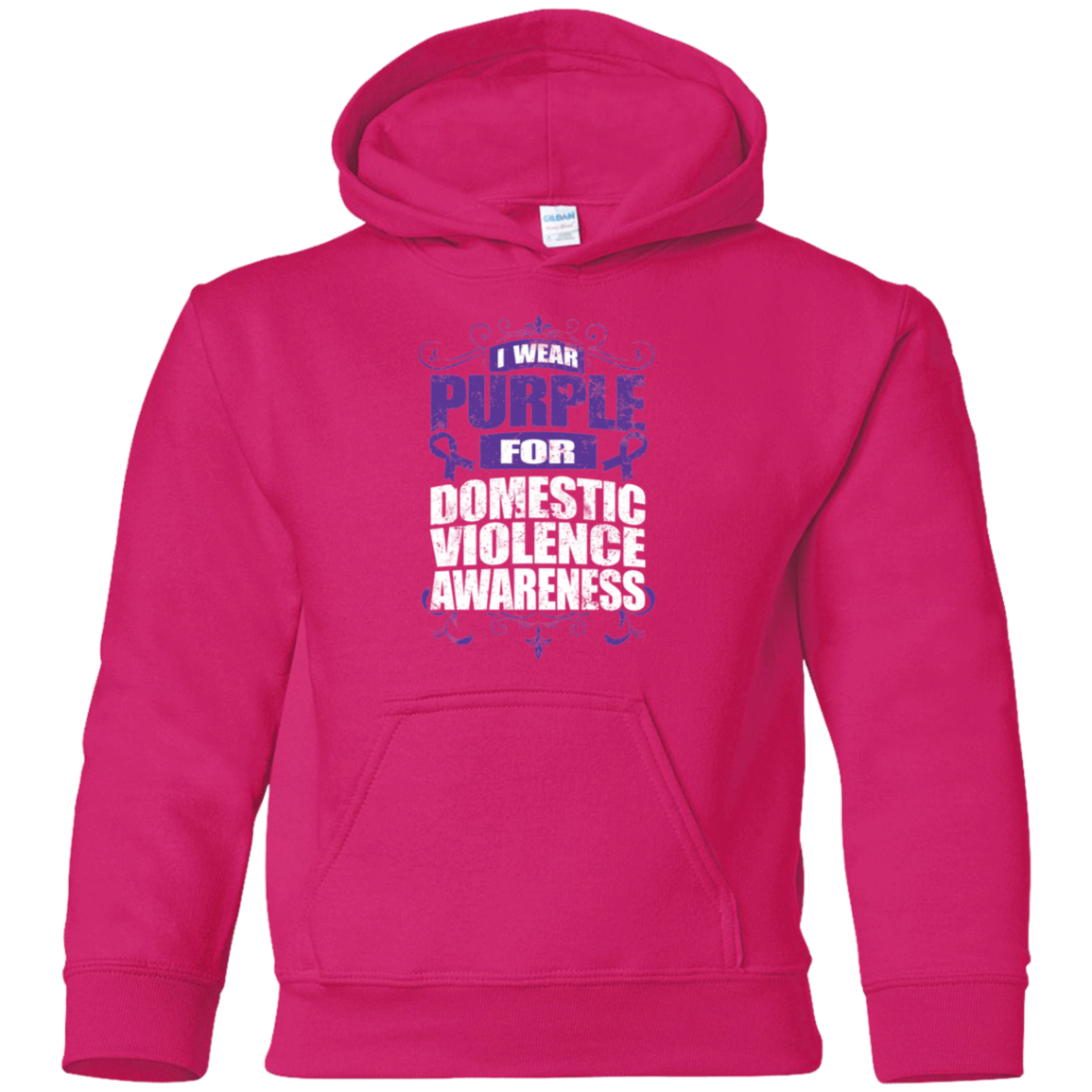 I Wear Purple for Domestic Violence Awareness! KIDS Hoodie