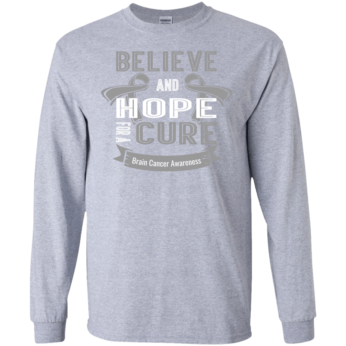 Believe & Hope For A Cure- Brain Cancer Awareness Long sleeve collection