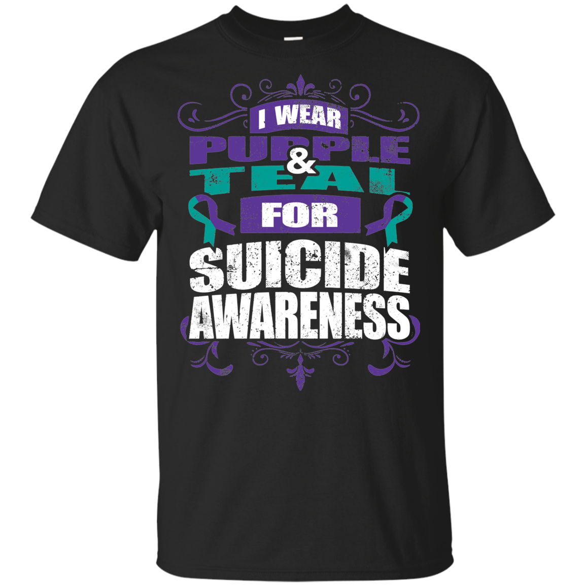 I Wear Teal & Purple for Suicide Awareness! KIDS t-shirt