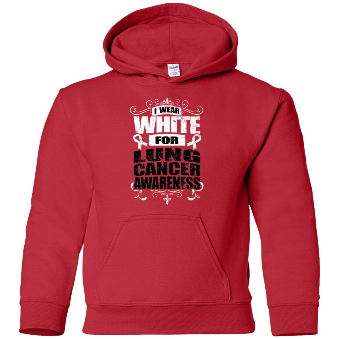 I Wear White for Lung Cancer Awareness! KIDS Hoodie