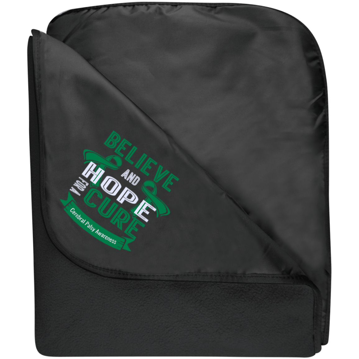 Fleece & Poly Travel Blanket – Believe & Hope for a cure….