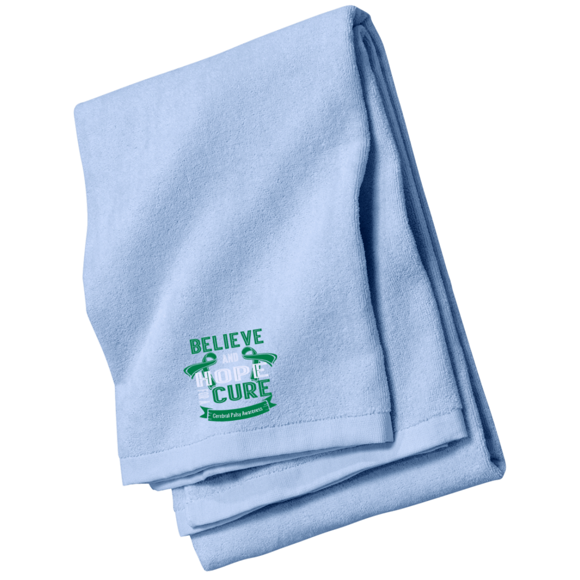 Embroidered Beach Towel – Believe & Hope for a cure….