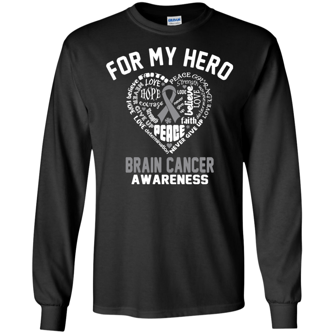 For My Hero! Brain Cancer Awareness Long Sleeve Collection