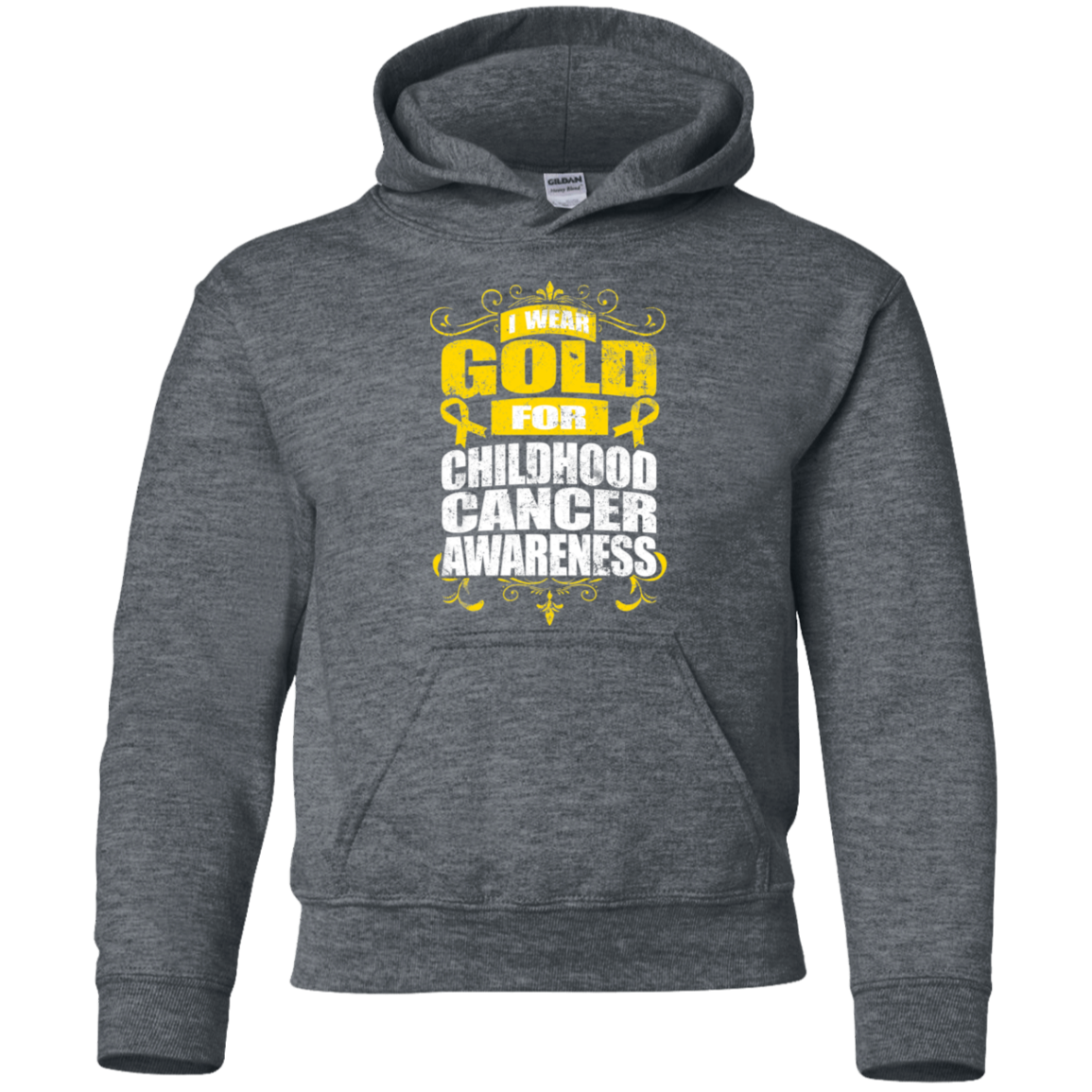 I Wear Gold for Childhood Cancer Awareness! KIDS Hoodie