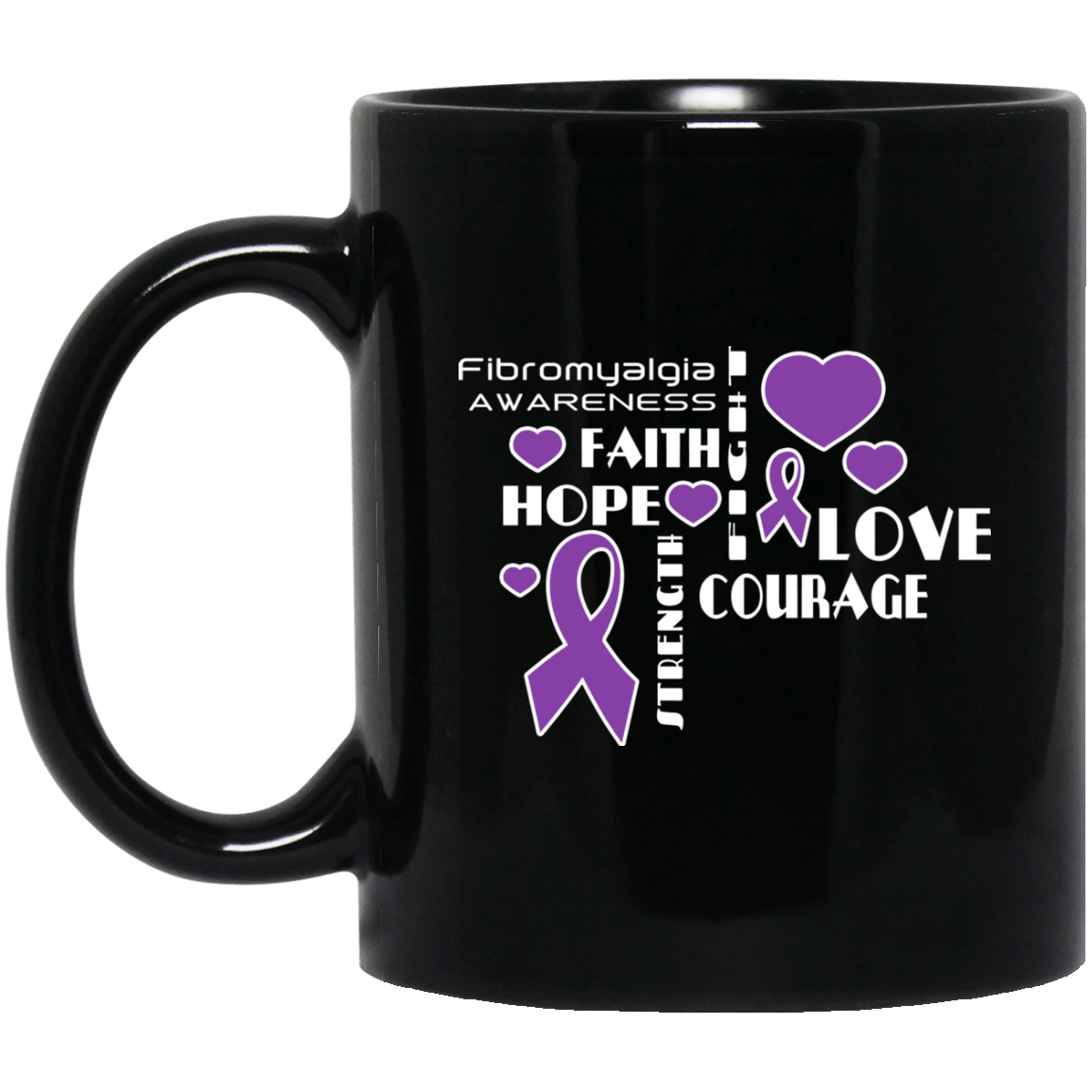 Hope Faith Love – Fibromyalgia Awareness Mug