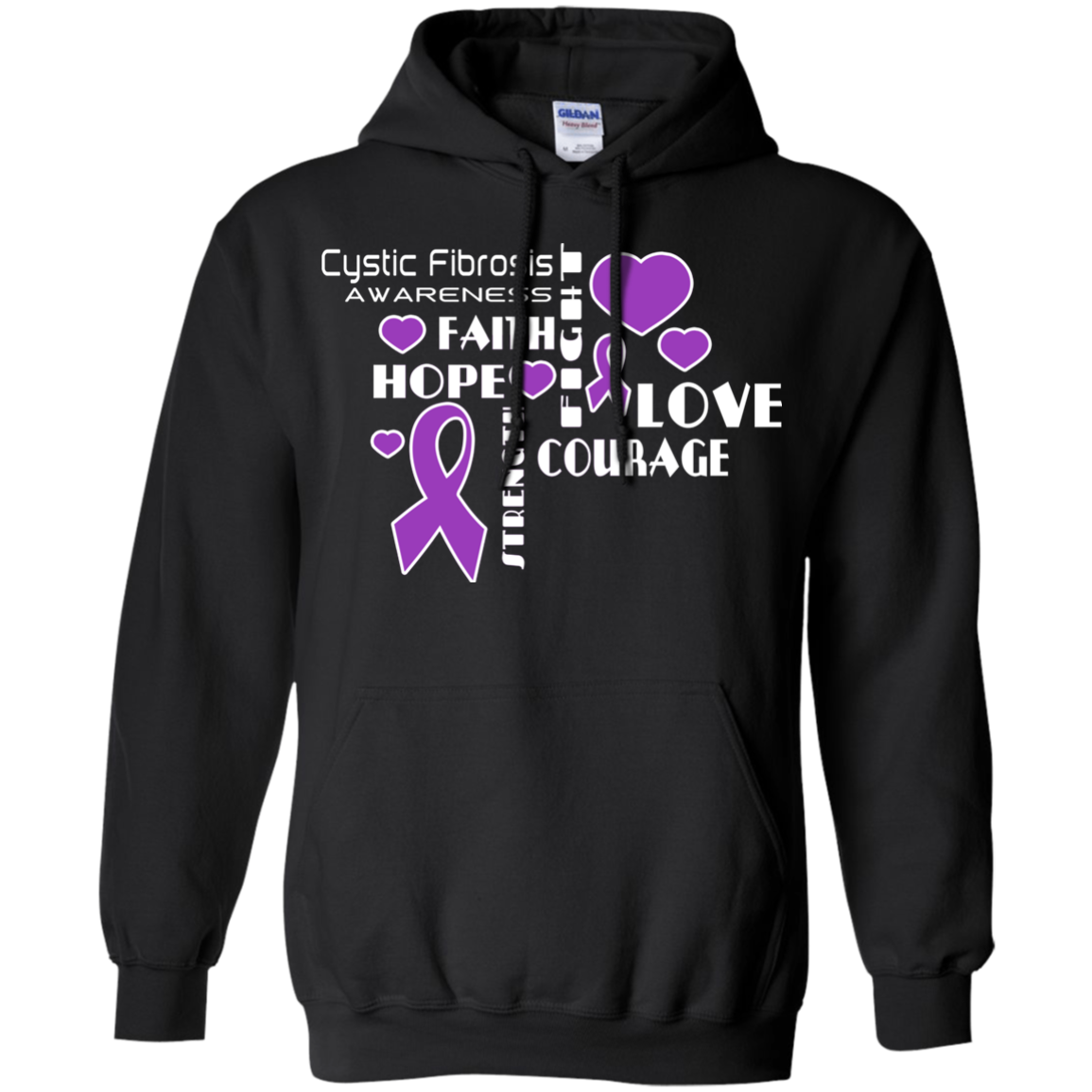 Hope Faith Love Cystic Fibrosis Awareness Hoodie