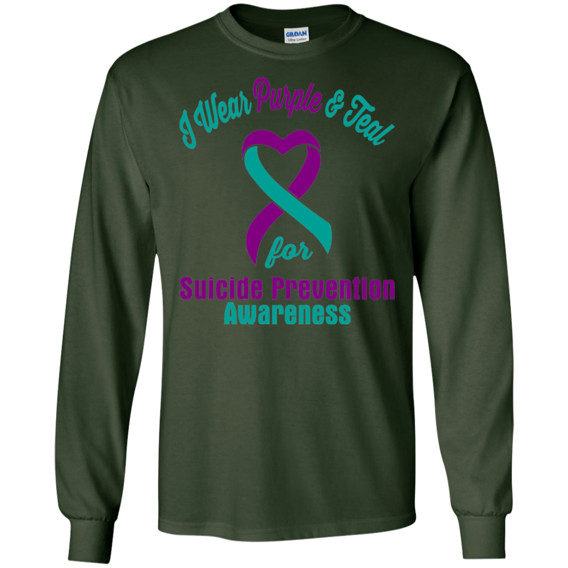 I Wear Purple & Teal!! Suicide Prevention Awareness Long Sleeve T-Shirt