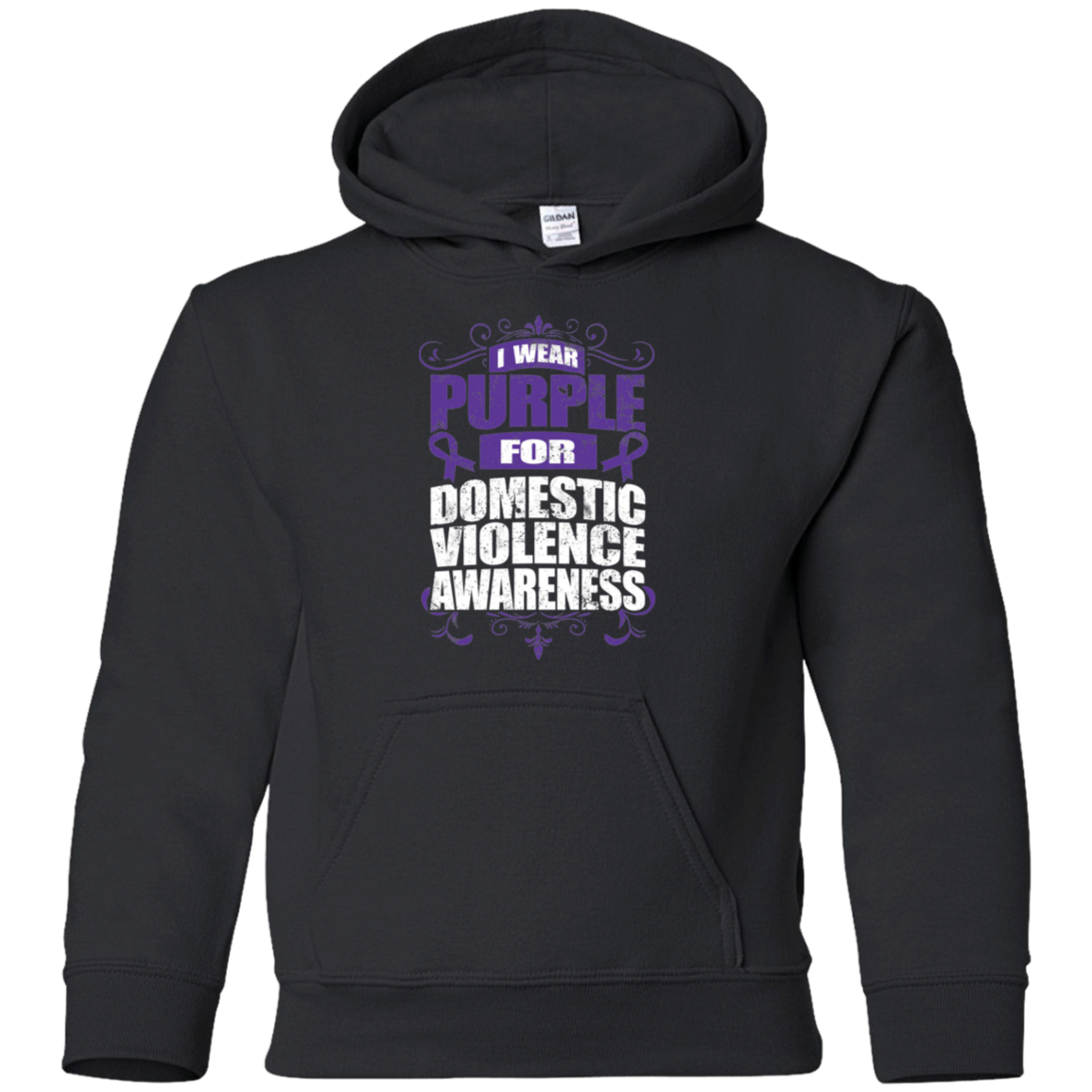 I Wear Purple for Domestic Violence Awareness! KIDS Hoodie