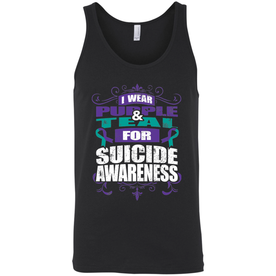 I Wear Teal & Purple for Suicide Awareness! Tank Top