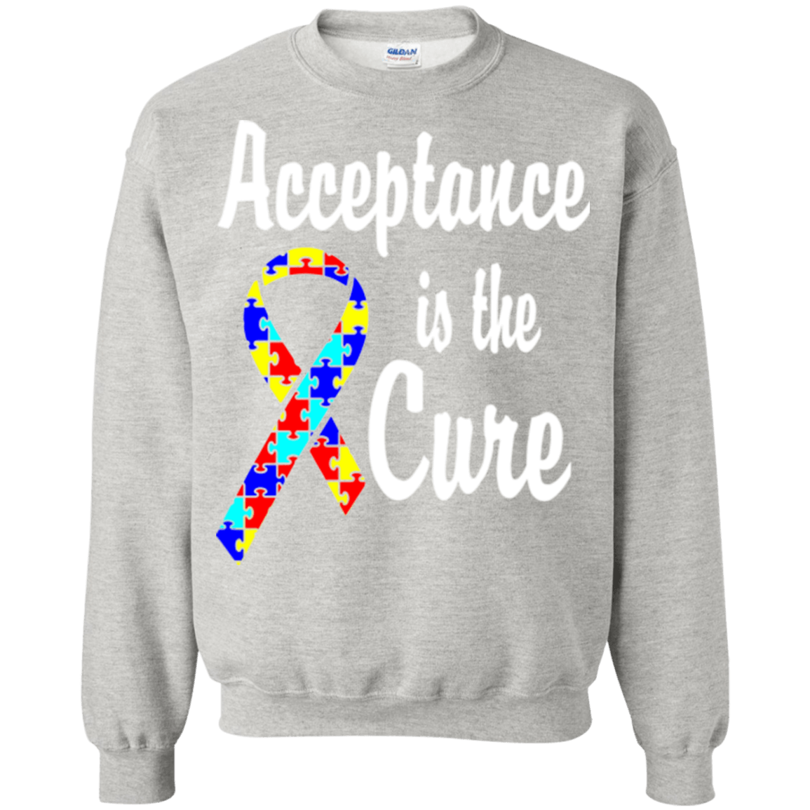 Acceptance is the Cure – Autism Awareness Crewnecks