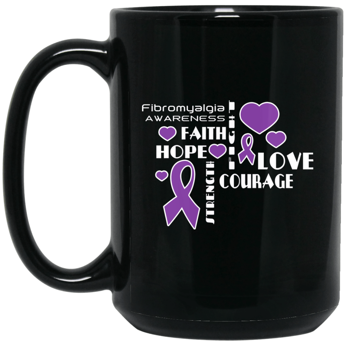 Hope Faith Love – Fibromyalgia Awareness Mug