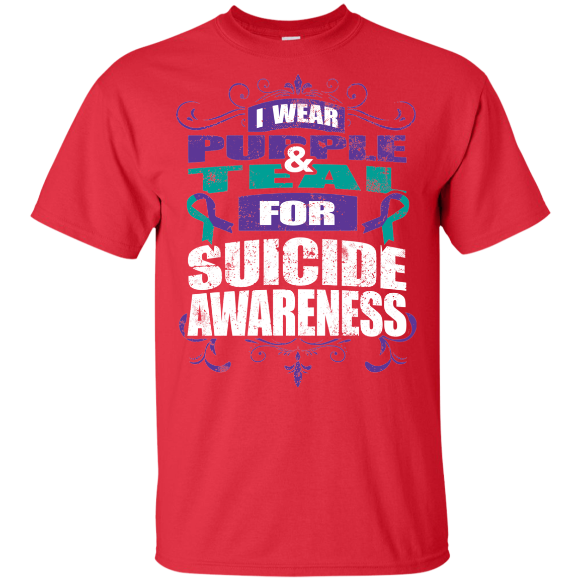 I Wear Teal & Purple for Suicide Awareness! KIDS t-shirt