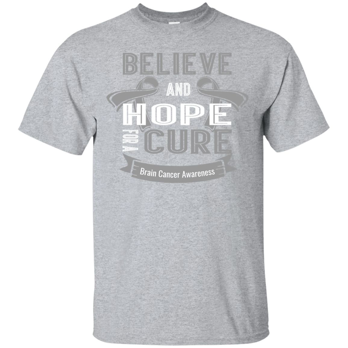 Believe and hope for a cure! Brain Cancer Awareness T-Shirt