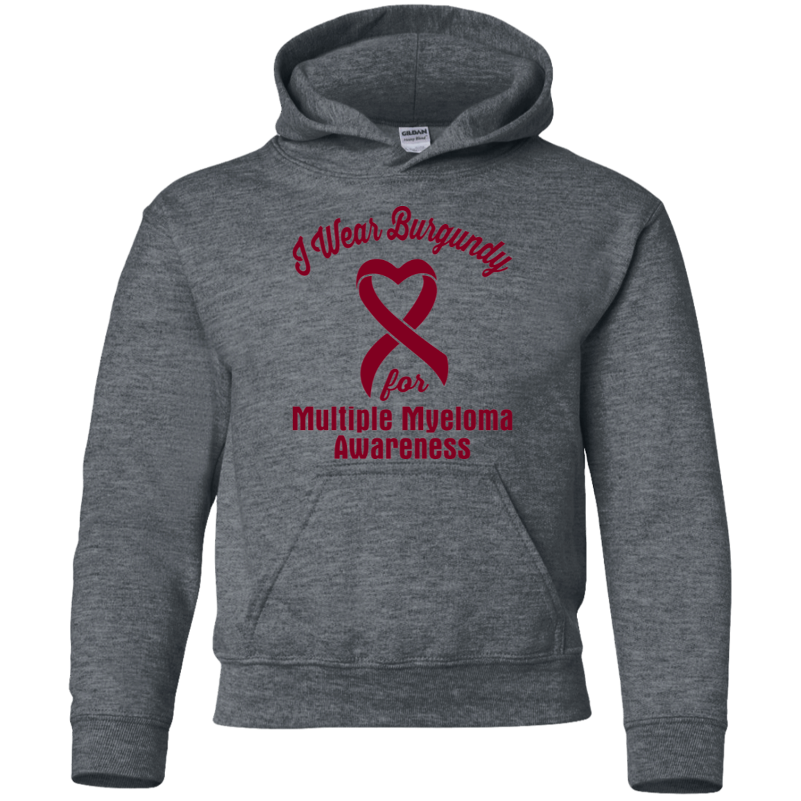 I Wear Burgundy! Multiple Myeloma Awareness KIDS Hoodie