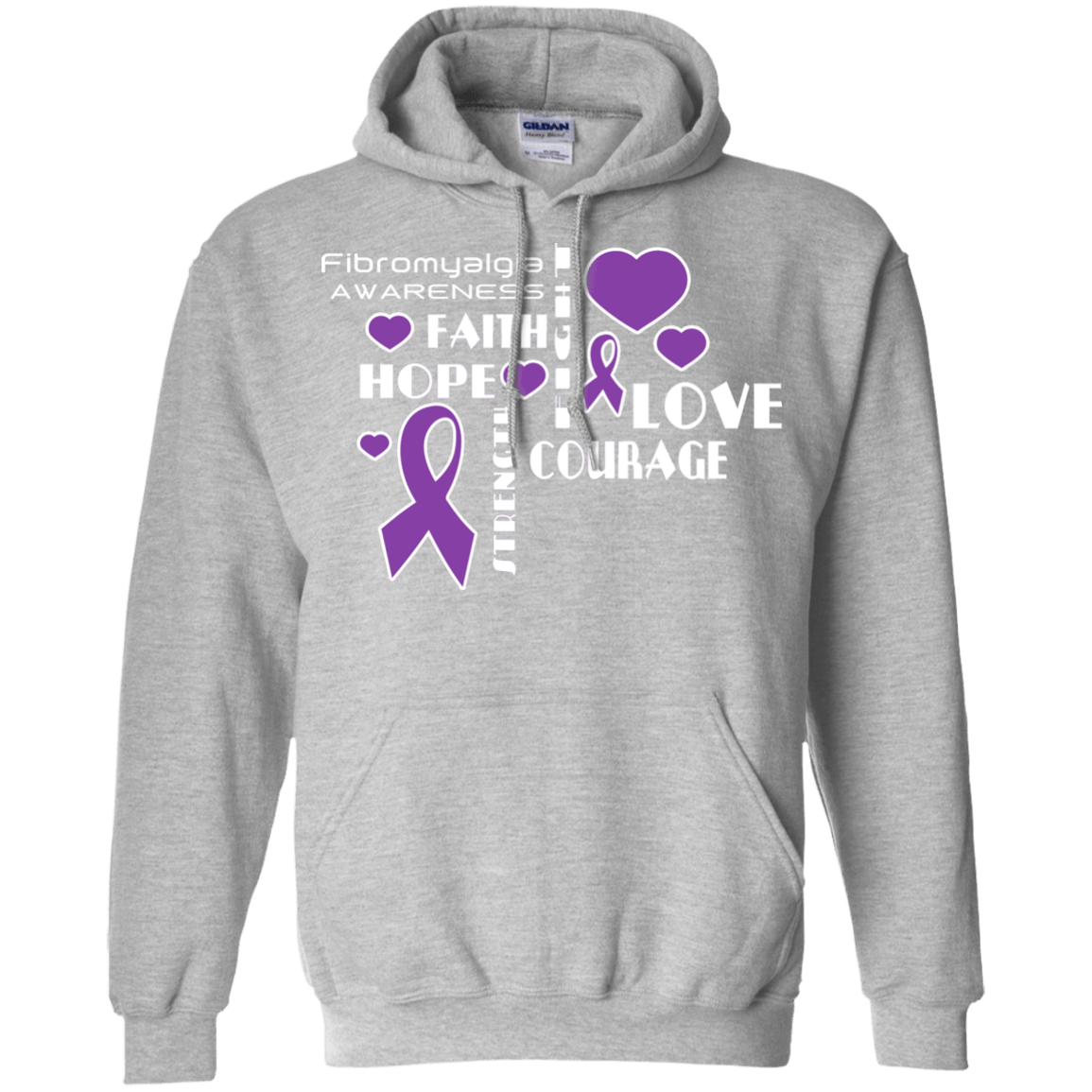 Hope Faith Love Fibromyalgia Awareness Hoodie