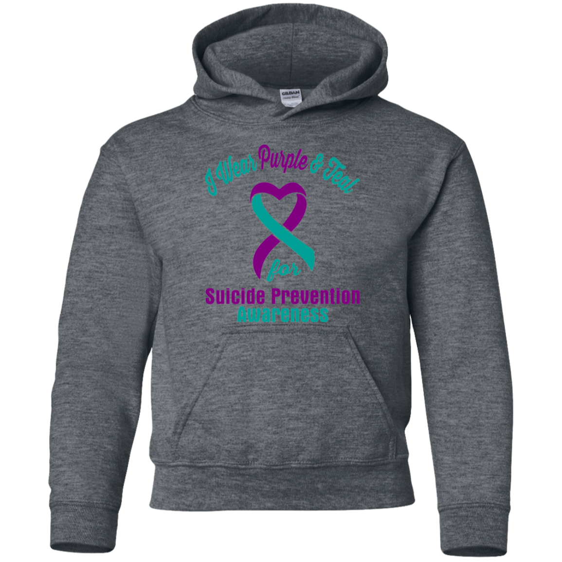 I Wear Purple & Teal!! Suicide Prevention Awareness KIDS Hoodie