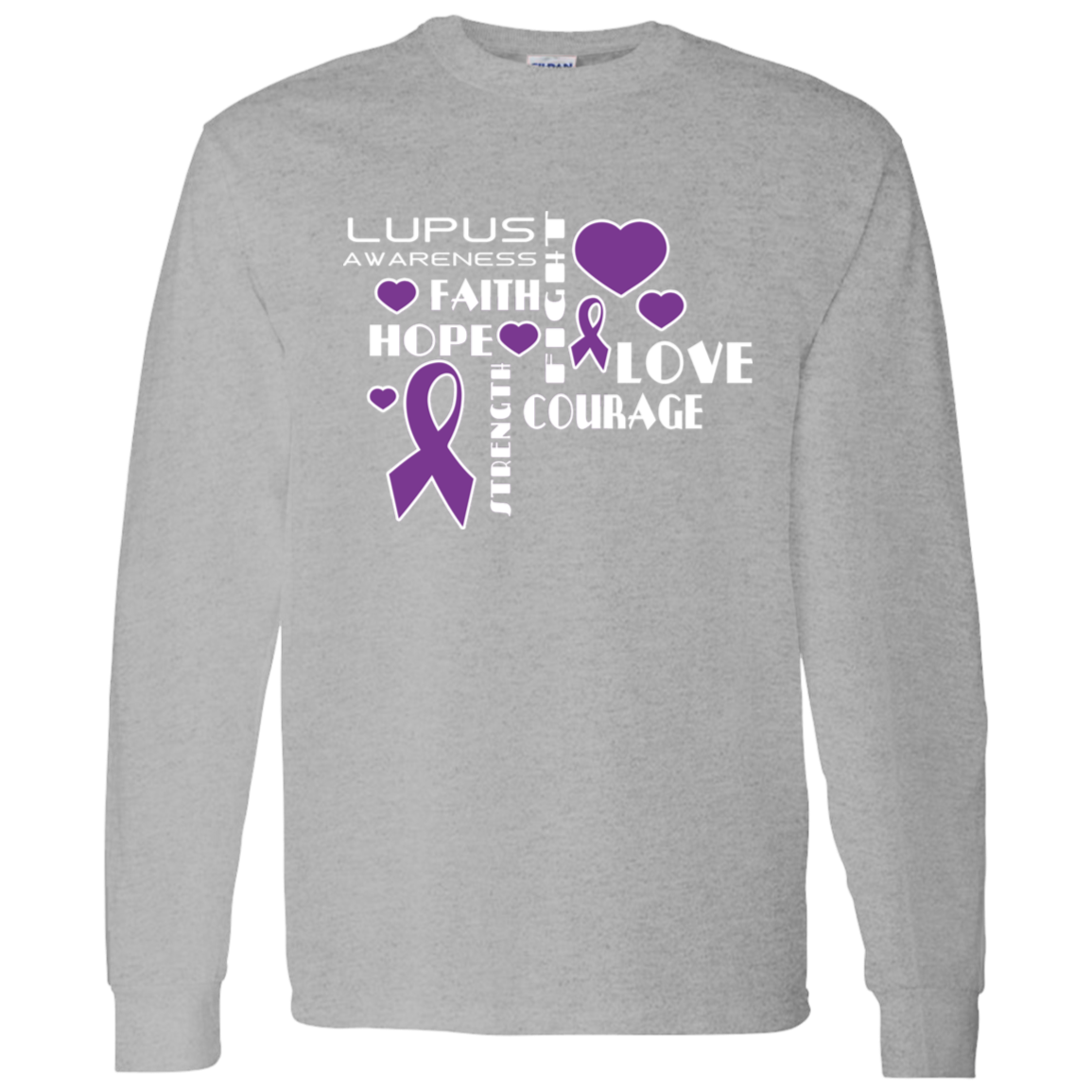 “Hope Faith Love” Lupus Awareness Long Sleeve