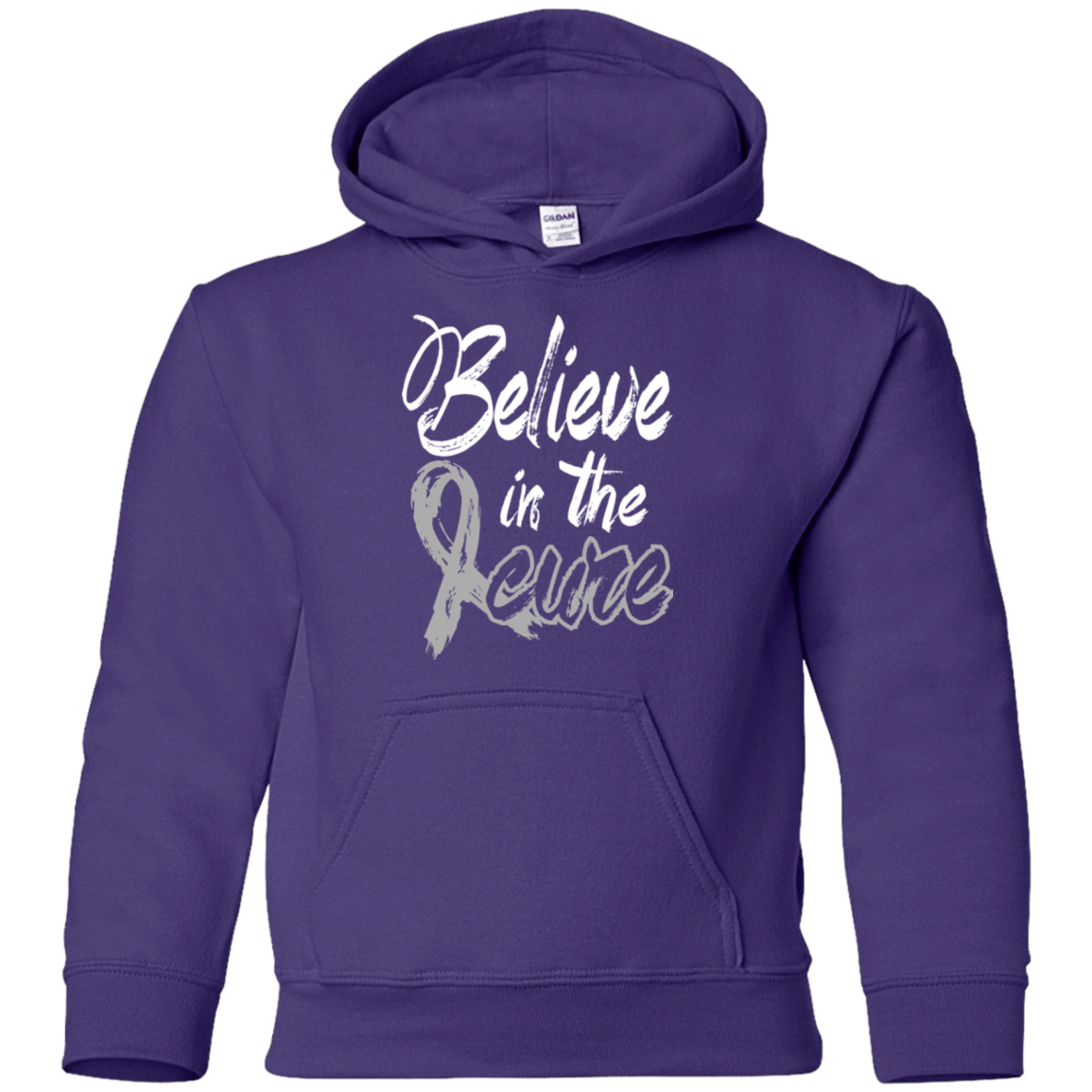 Believe in the cure – Brain Cancer Awareness Kids Hoodie