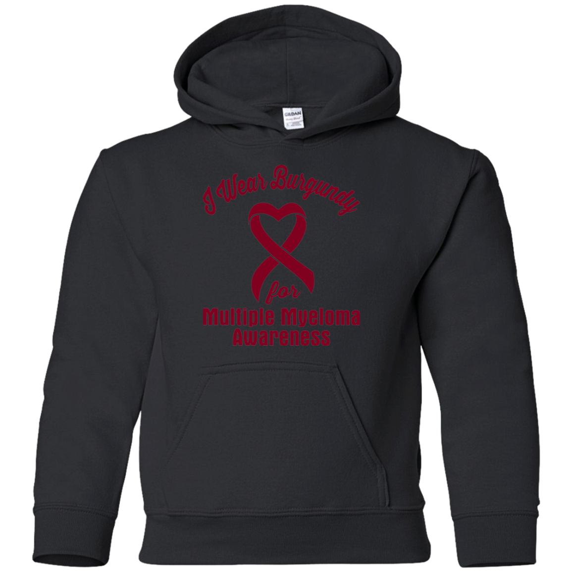 I Wear Burgundy! Multiple Myeloma Awareness KIDS Hoodie