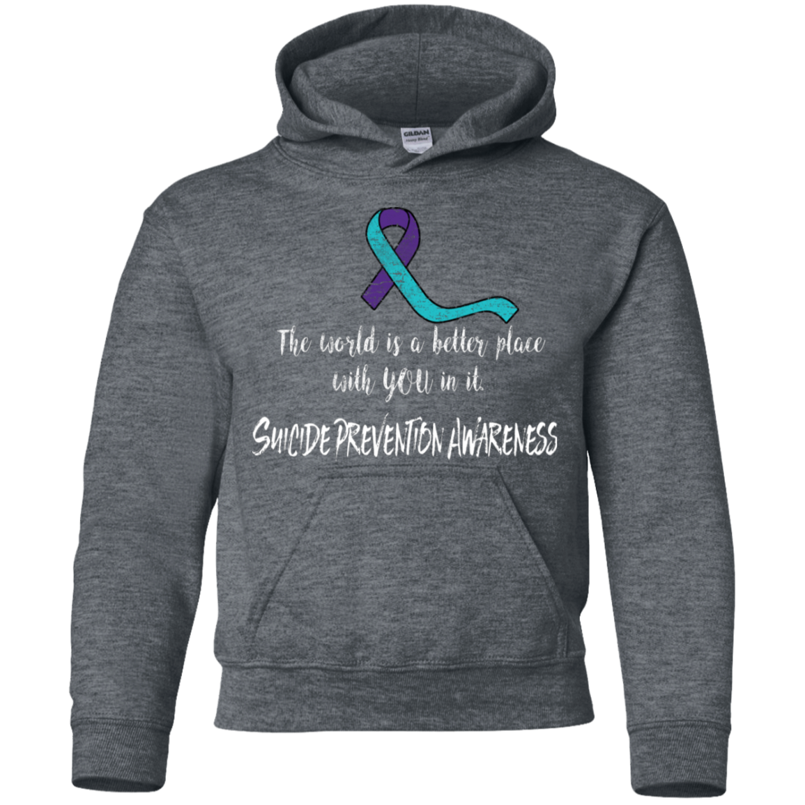 The world is a better place with you in it! Suicide Prevention Awareness KIDS Hoodie