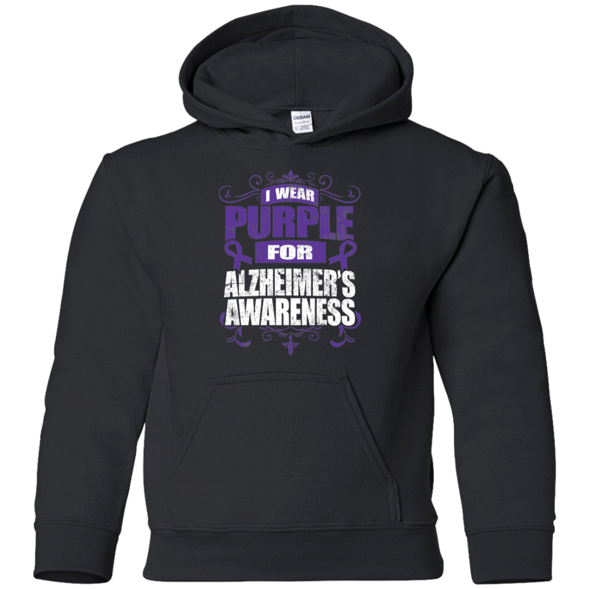 I Wear Purple for Alzheimer’s Awareness! KIDS Hoodie