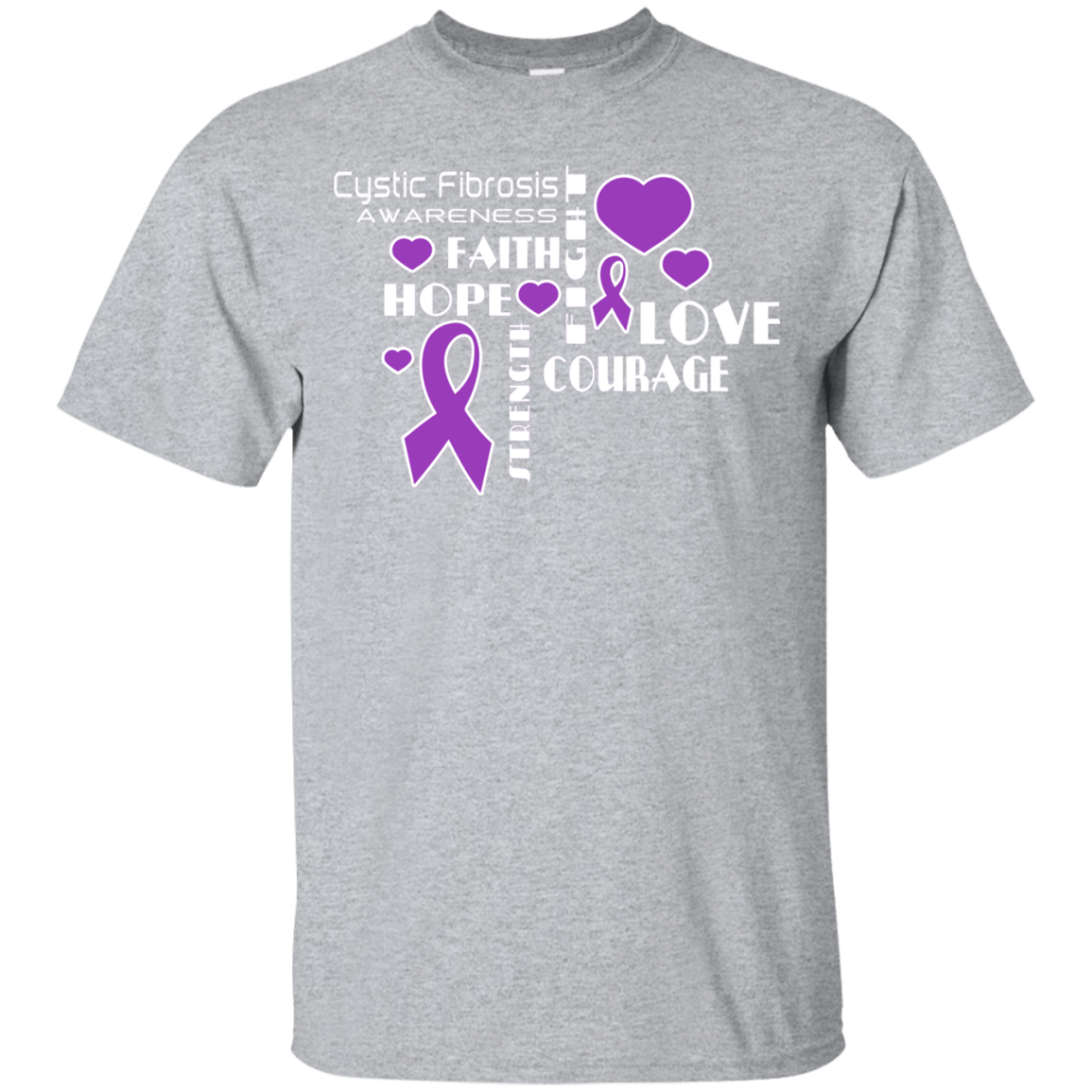 Hope Faith Love Cystic Fibrosis Awareness T-Shirt