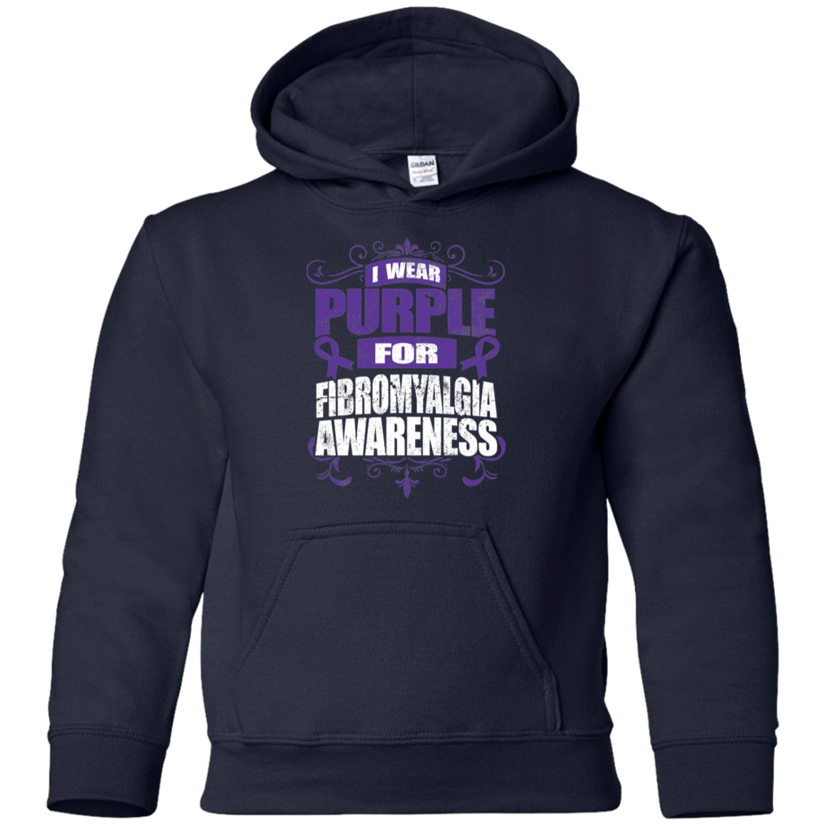 I Wear Purple for Fibromyalgia Awareness! KIDS Hoodie