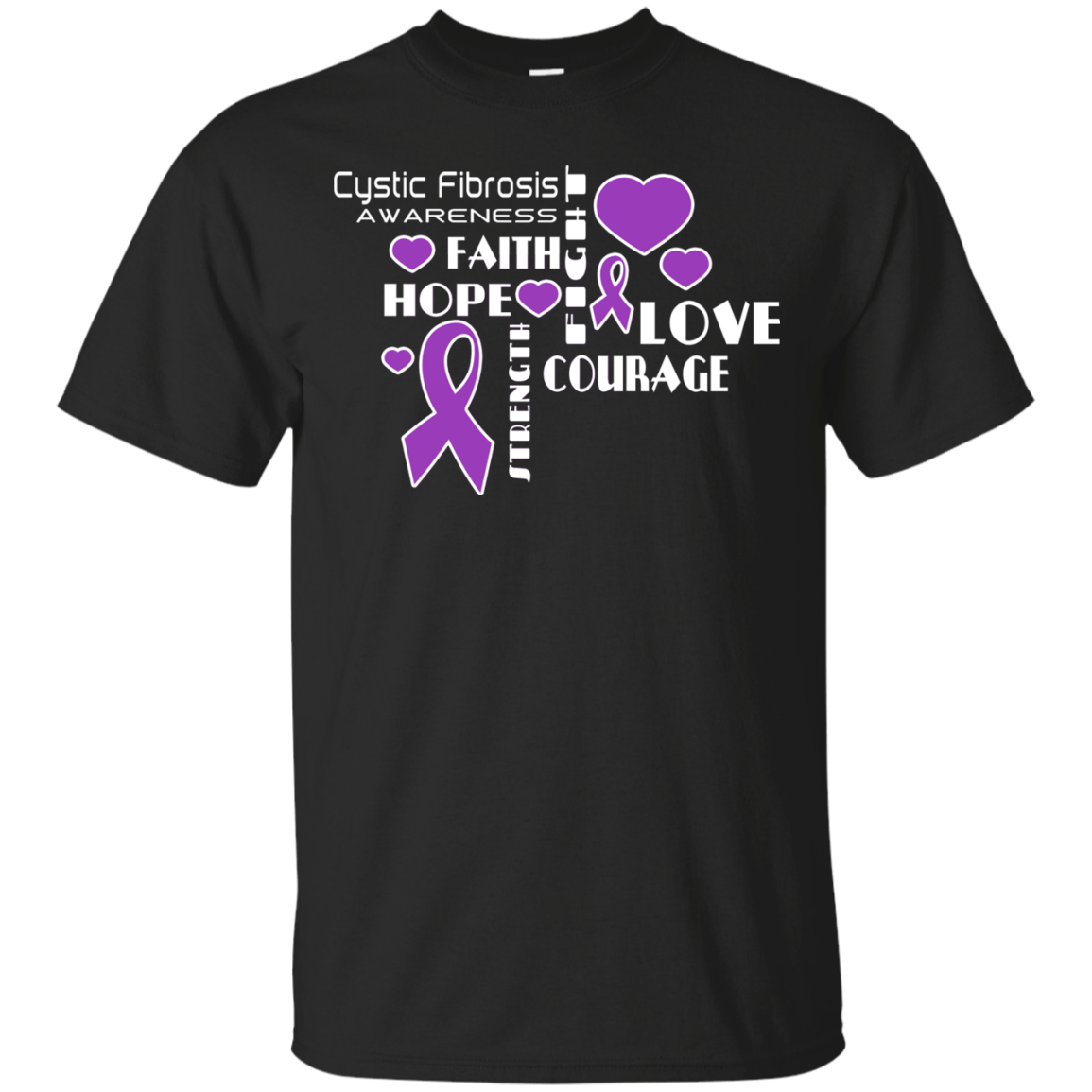 Hope Faith Love Cystic Fibrosis Awareness T-Shirt