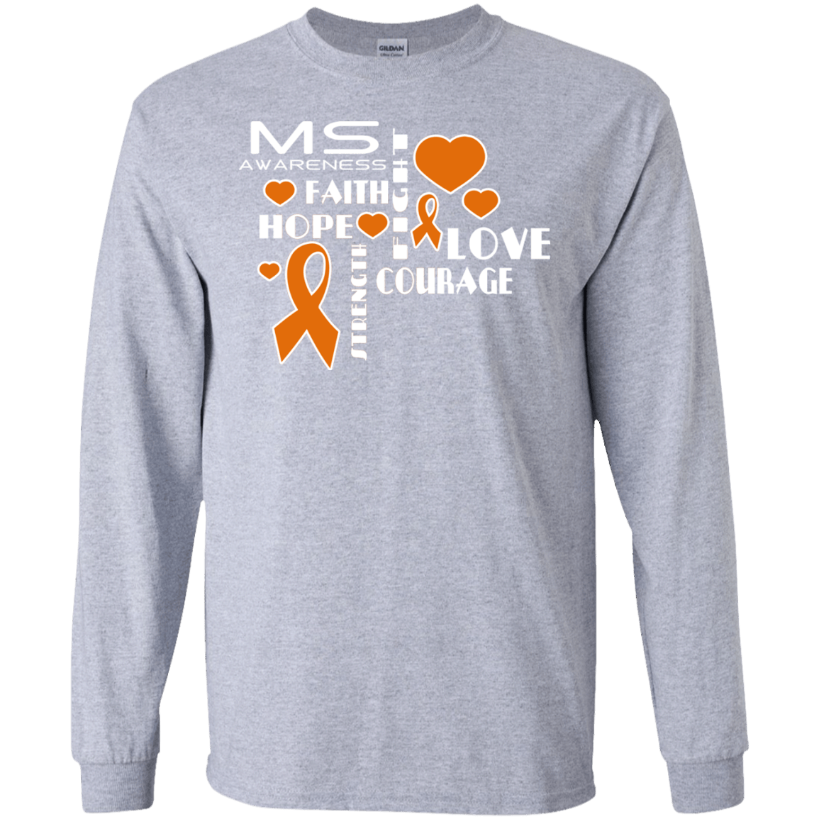 Hope Faith Love…Multiple Sclerosis Awareness Long sleeve & Crewneck