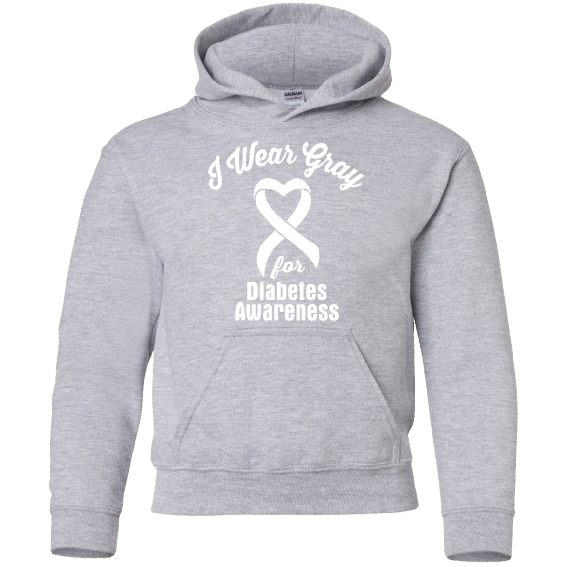 I wear Gray! Diabetes Awareness KIDS Hoodie