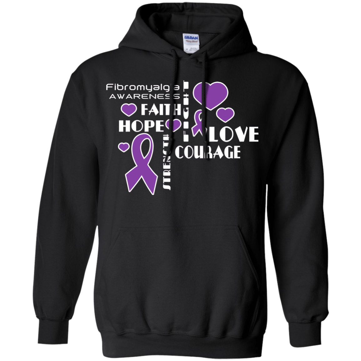 Hope Faith Love Fibromyalgia Awareness Hoodie