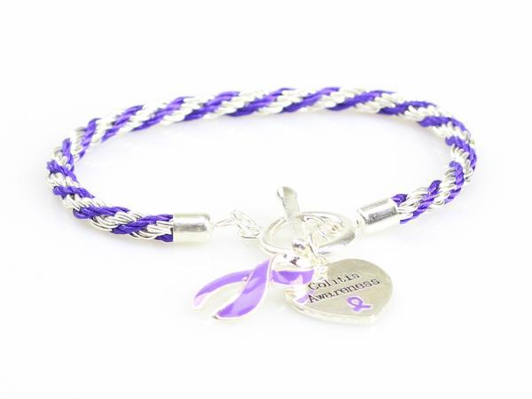 Colitis Awareness Heart Charm Bracelet