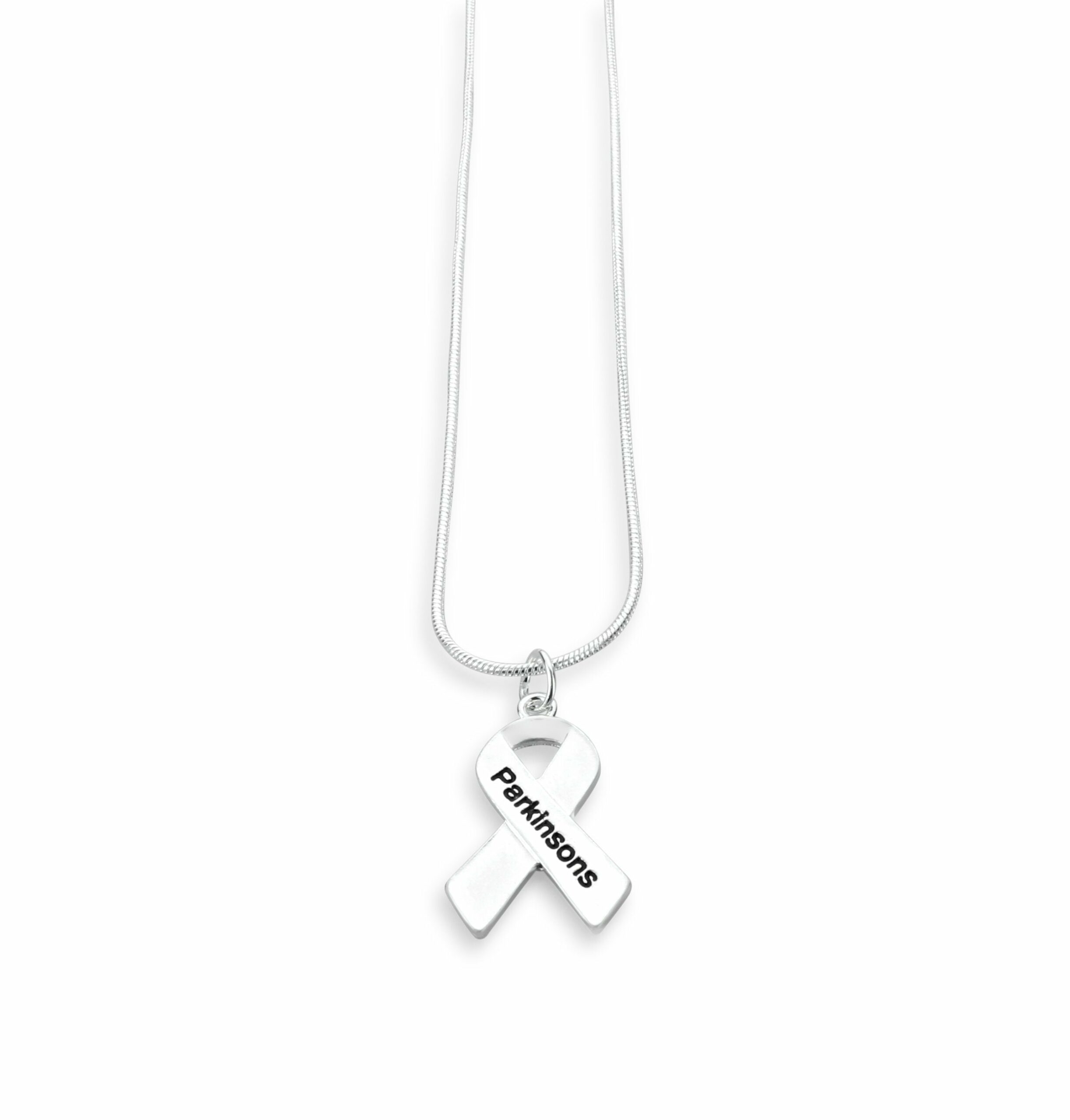 Parkinson’s Awareness Ribbon Necklace