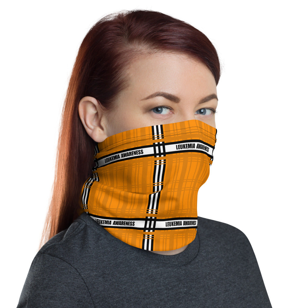 Leukemia Awareness Tartan Pattern Face Mask / Neck Gaiter