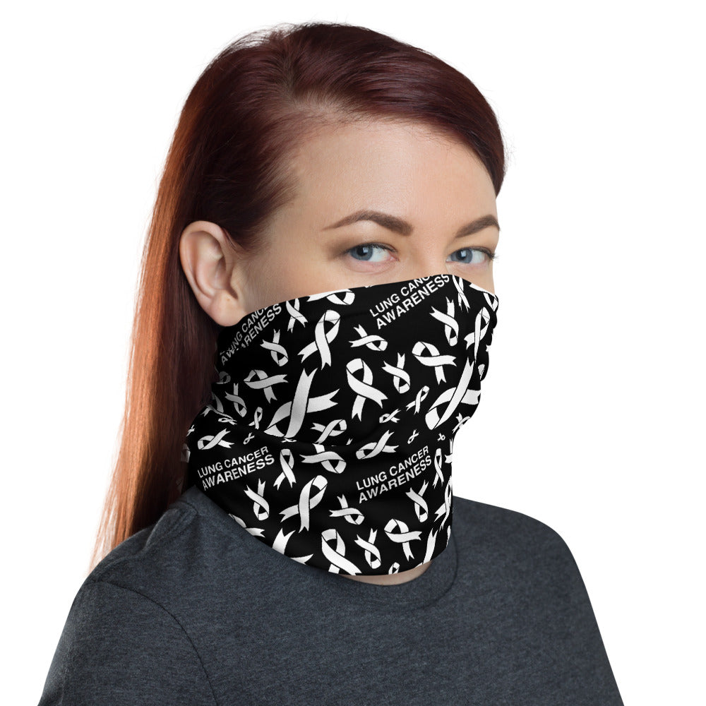 Lung Cancer Awareness Ribbon Pattern Face Mask / Neck Gaiter