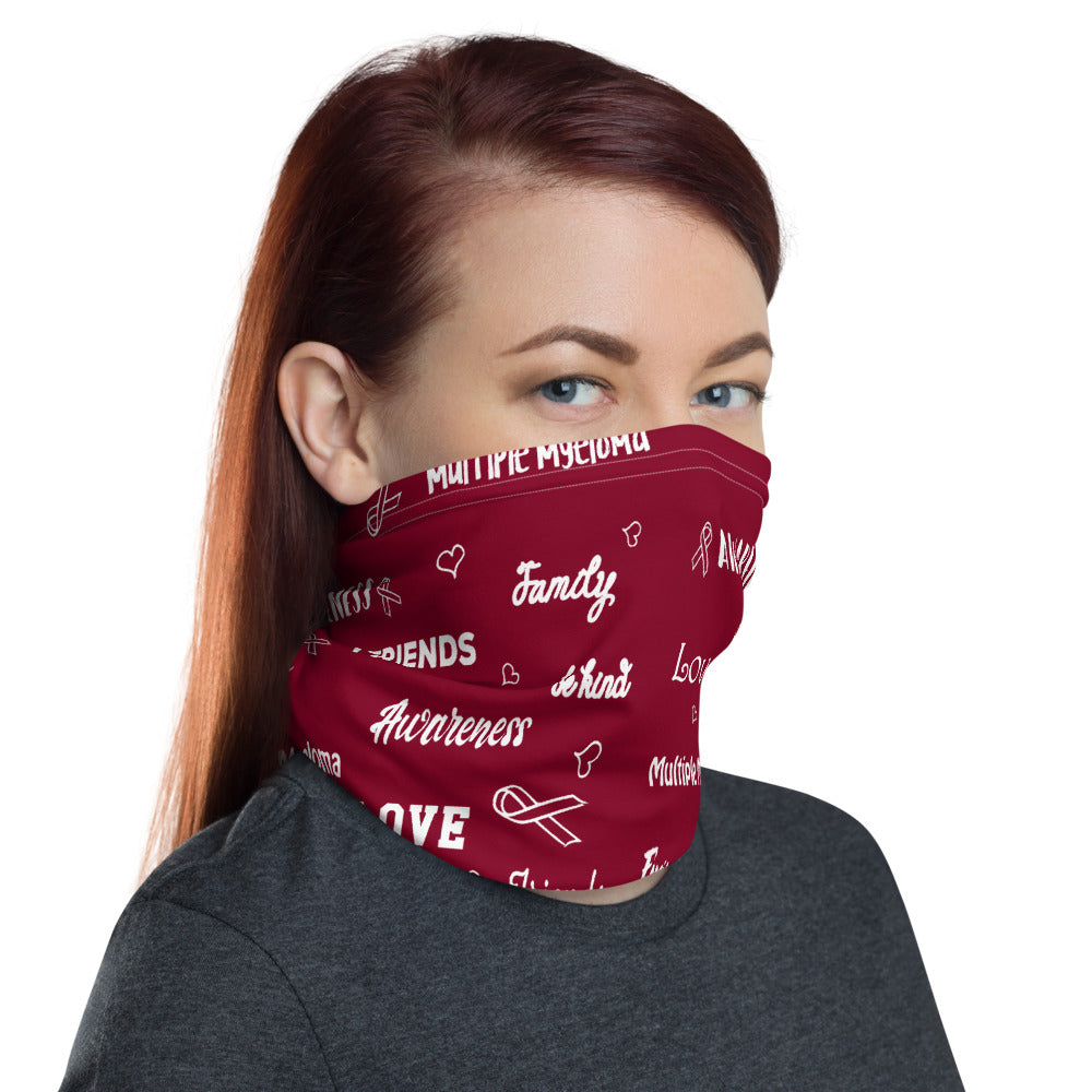 Multiple Myeloma Awareness Love and Be Kind Word Pattern Face Mask / Neck Gaiter