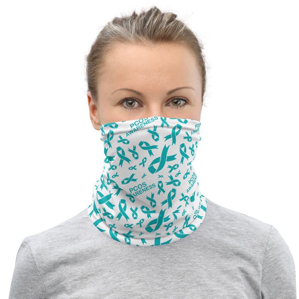 PCOS Awareness Ribbon Pattern Face Mask / Neck Gaiter